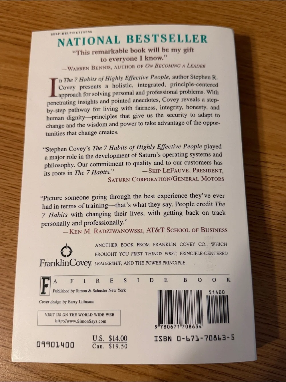 Franklin Covey The 7 Habits of Highly Effective People - Brown & White